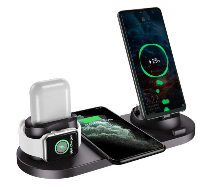 6-in-1 Wireless Charging Dock for iPhone, Phone, Watch, Fast Charging Pad