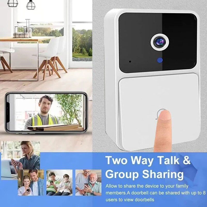 WIFI Video Doorbell Camera with Night Vision, Two-Way Intercom, Smart Home Security