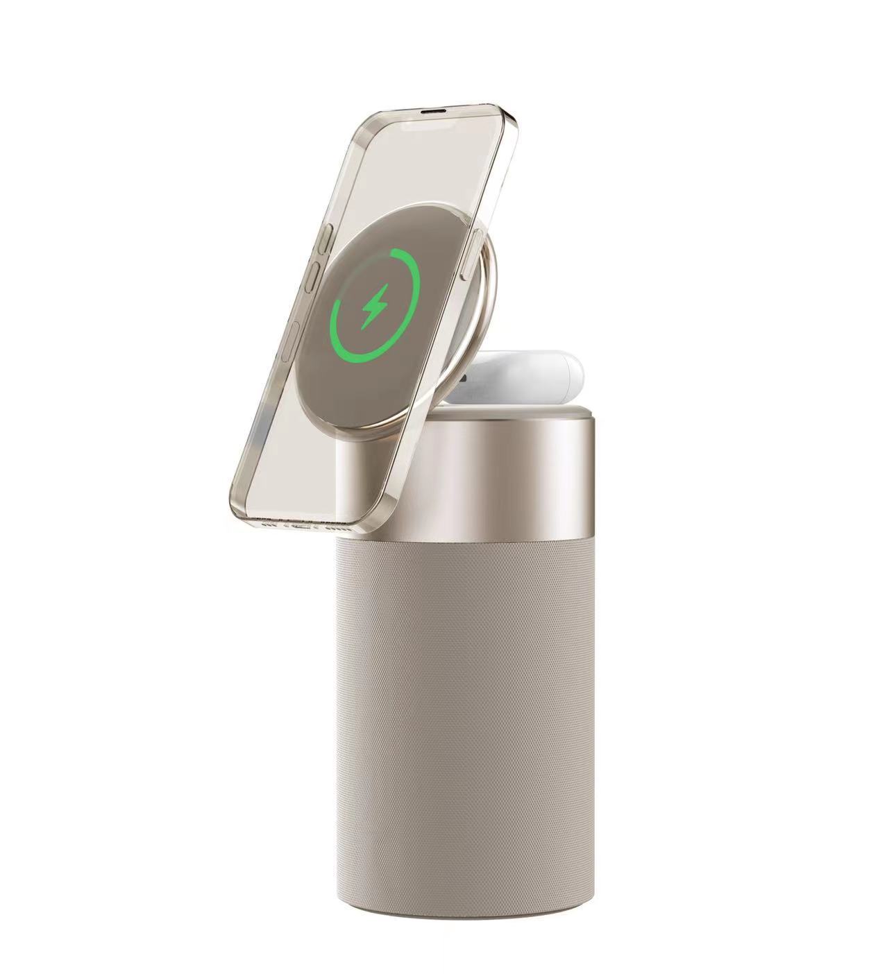 3-in-1 iPhone & AirPods Wireless Charger, Bluetooth Speaker, Touch Lamp
