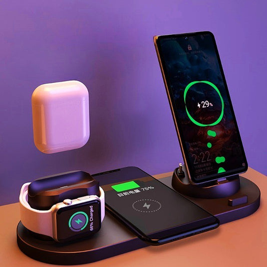 6-in-1 Wireless Charging Dock for iPhone, Phone, Watch, Fast Charging Pad